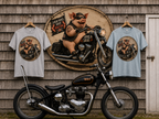 Biker Pig Motorcycle T-Shirt — "Live to Eat, Love to Ride" Retro Graphic Tee