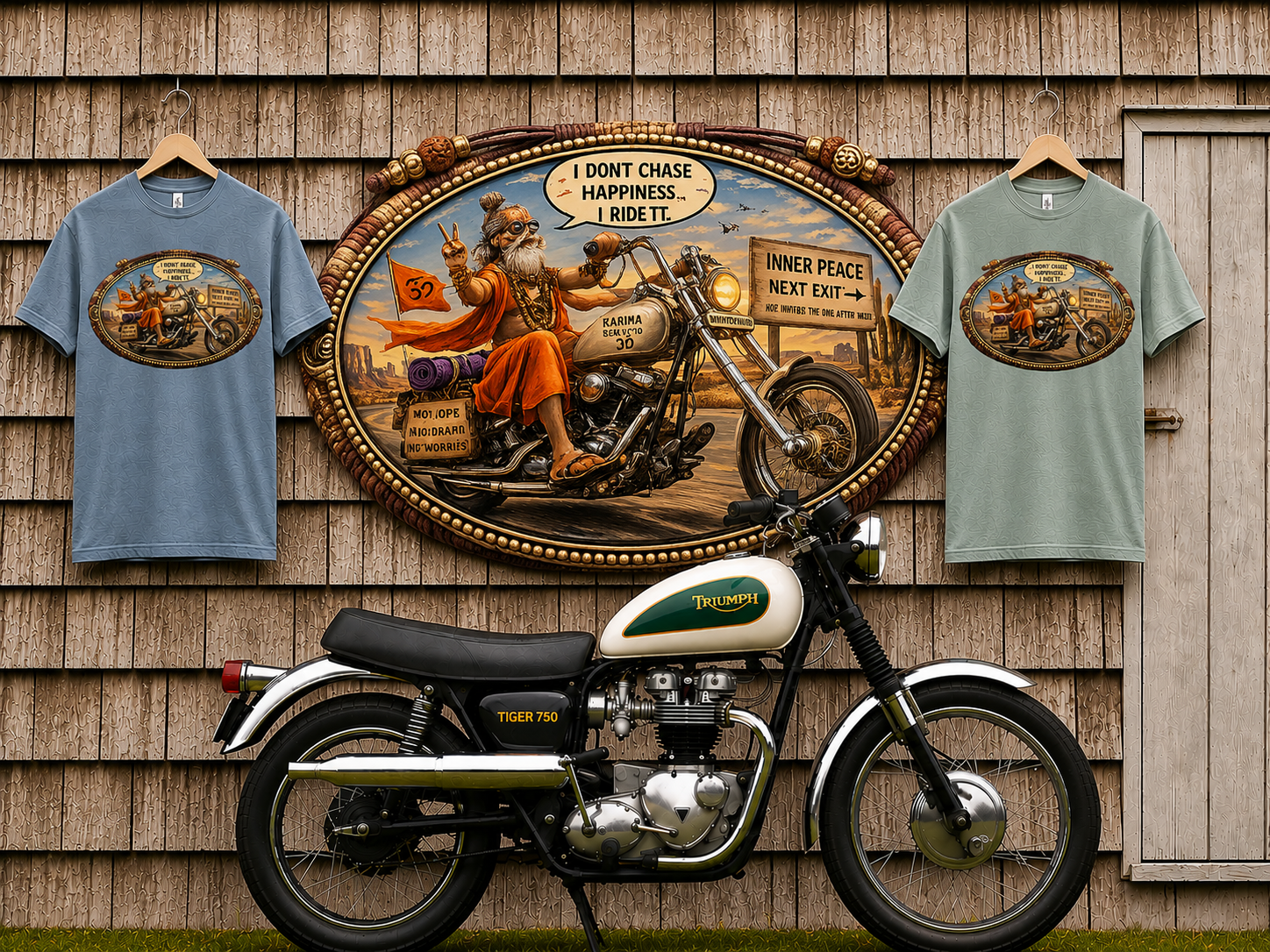 Vintage British Motorcycle T-Shirt — Union Jack Cafe Racer Graphic