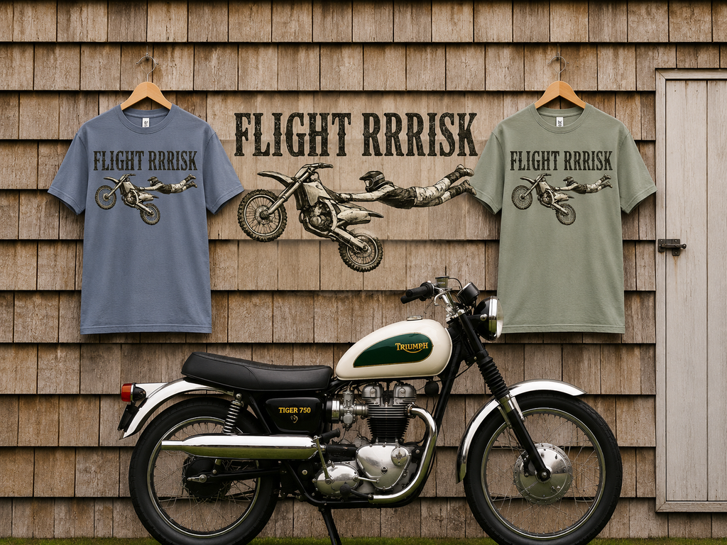 Flight Risk Motorcycle T-Shirt — Stunt Rider Graphic Tee
