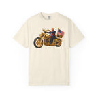 Copy of T-Shirt - Patriotic Biker Graphic (Gold Motorcycle, American Flag)