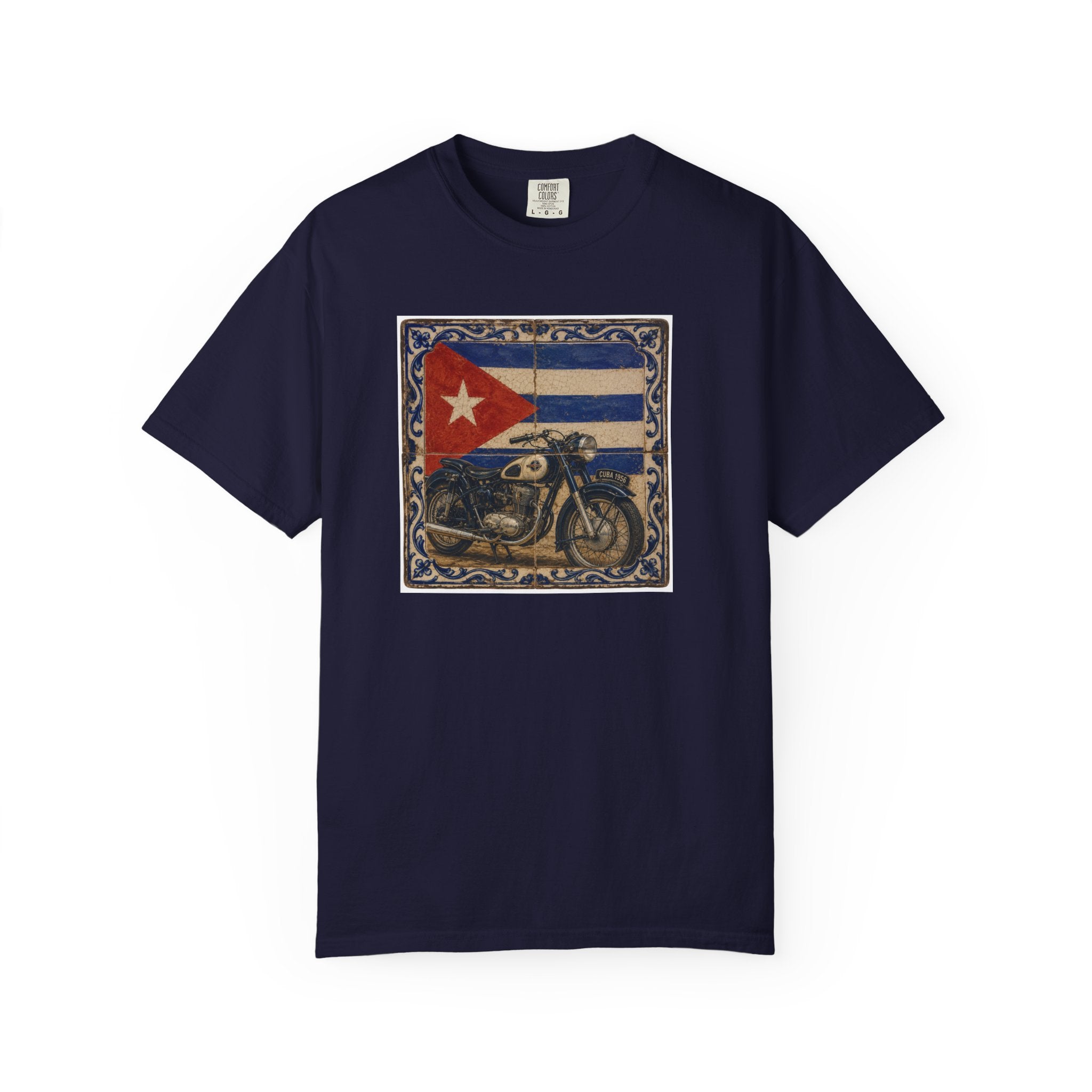 Cuban Flag Vintage Motorcycle T-Shirt
