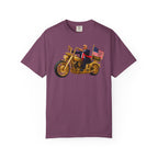 Copy of T-Shirt - Patriotic Biker Graphic (Gold Motorcycle, American Flag)