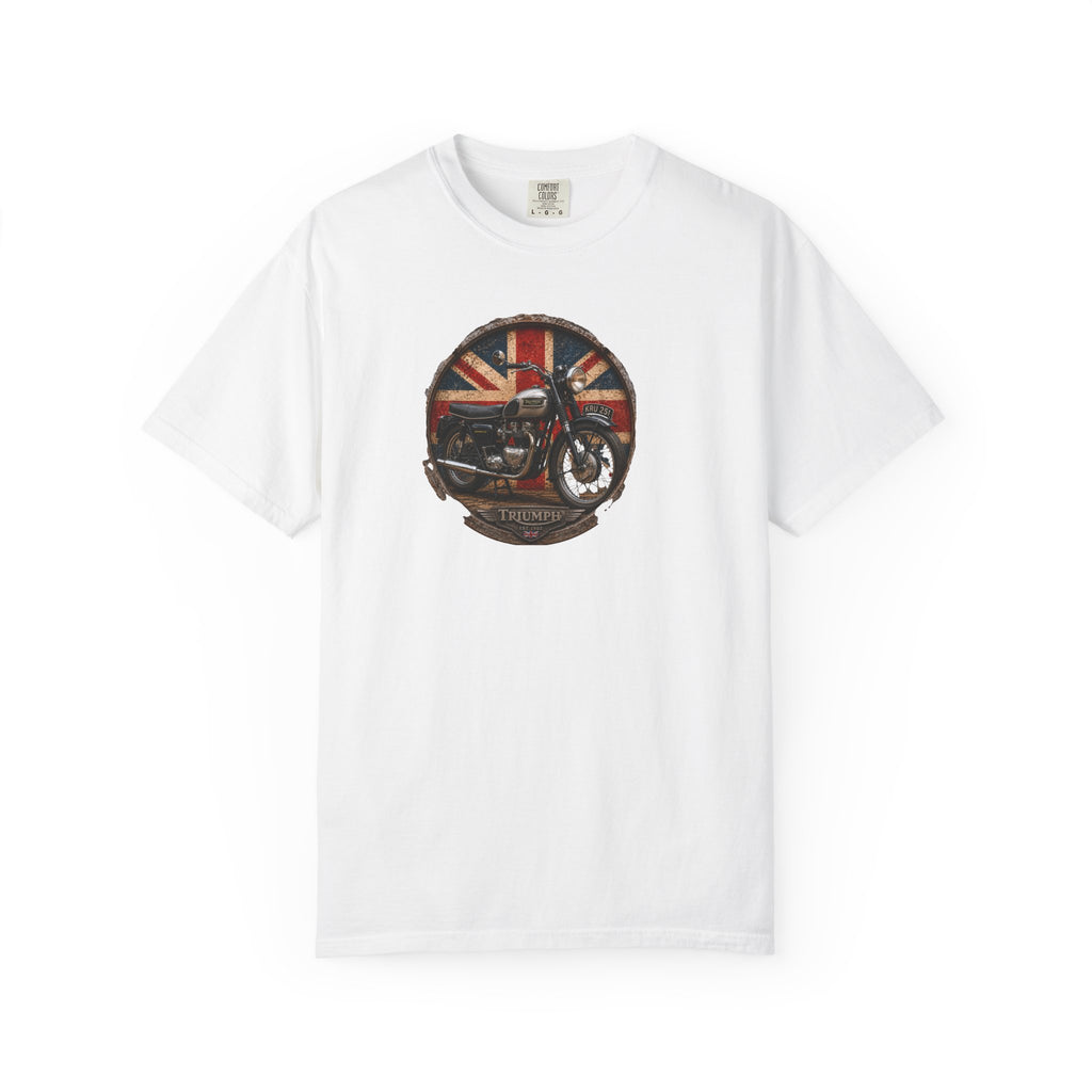 Copy of Vintage British Motorcycle T-Shirt — Union Jack Cafe Racer Graphic