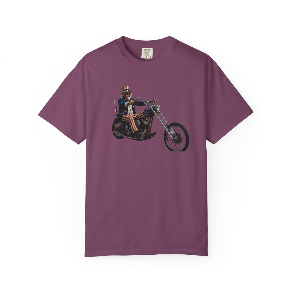 Vintage Biker Photo T-Shirt — "250 Years of Freedom" Graphic Tee