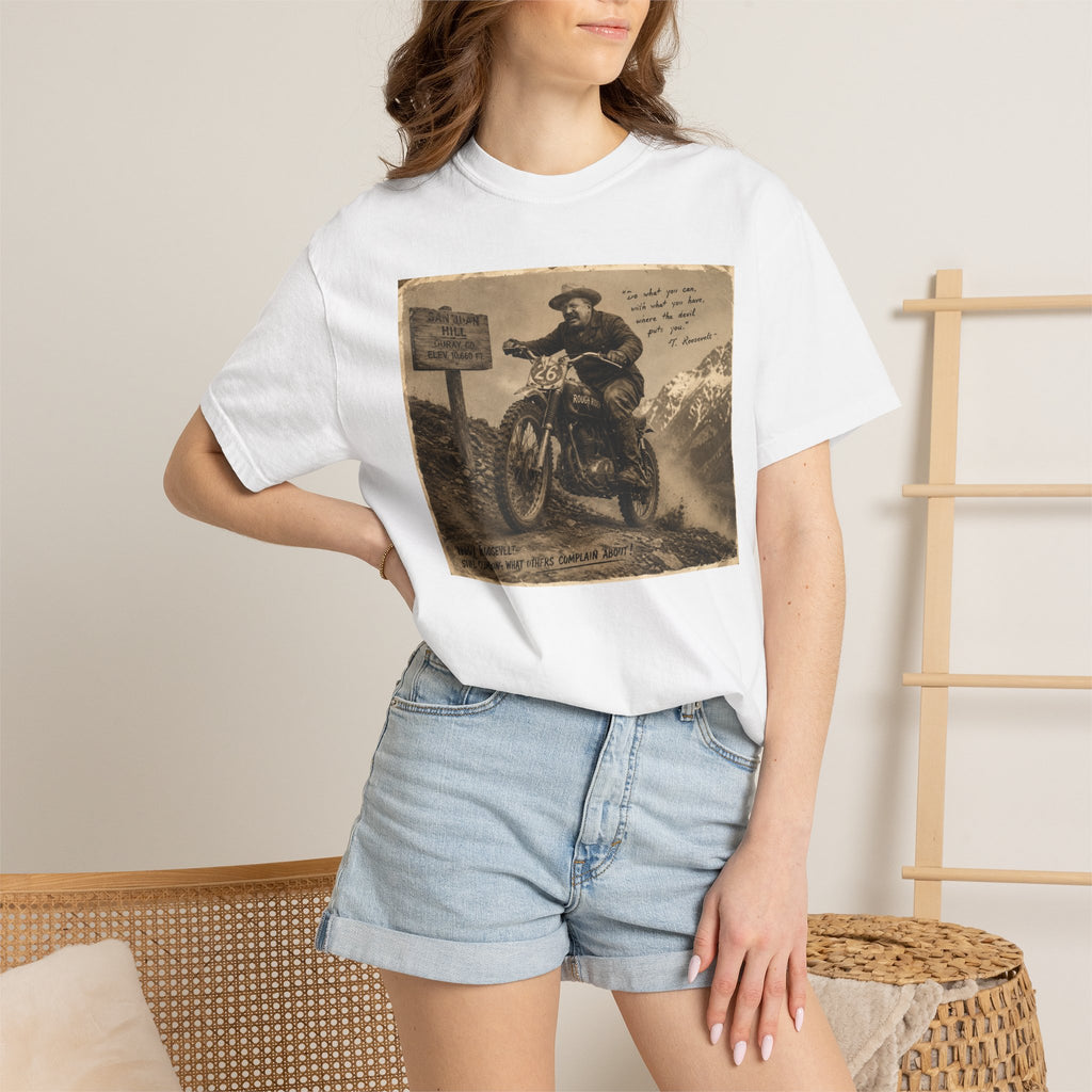 Vintage Motorcycle Tee — 'The Swiss Alps' Retro Rider Graphic T-Shirt