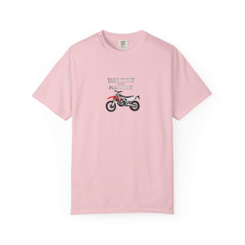 Motorcycle T-Shirt — 'Take It Out, Play With It' Vintage Dirt Bike Tee