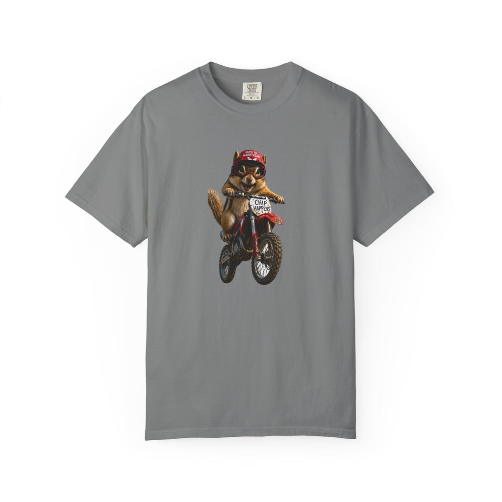 Motorcycle Cat T-Shirt — Retro Cat on Dirt Bike Graphic Tee