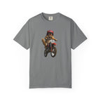Motorcycle Cat T-Shirt — Retro Cat on Dirt Bike Graphic Tee