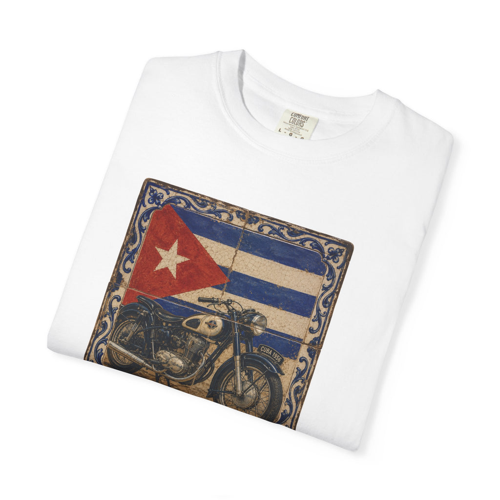 Cuban Flag Vintage Motorcycle T-Shirt
