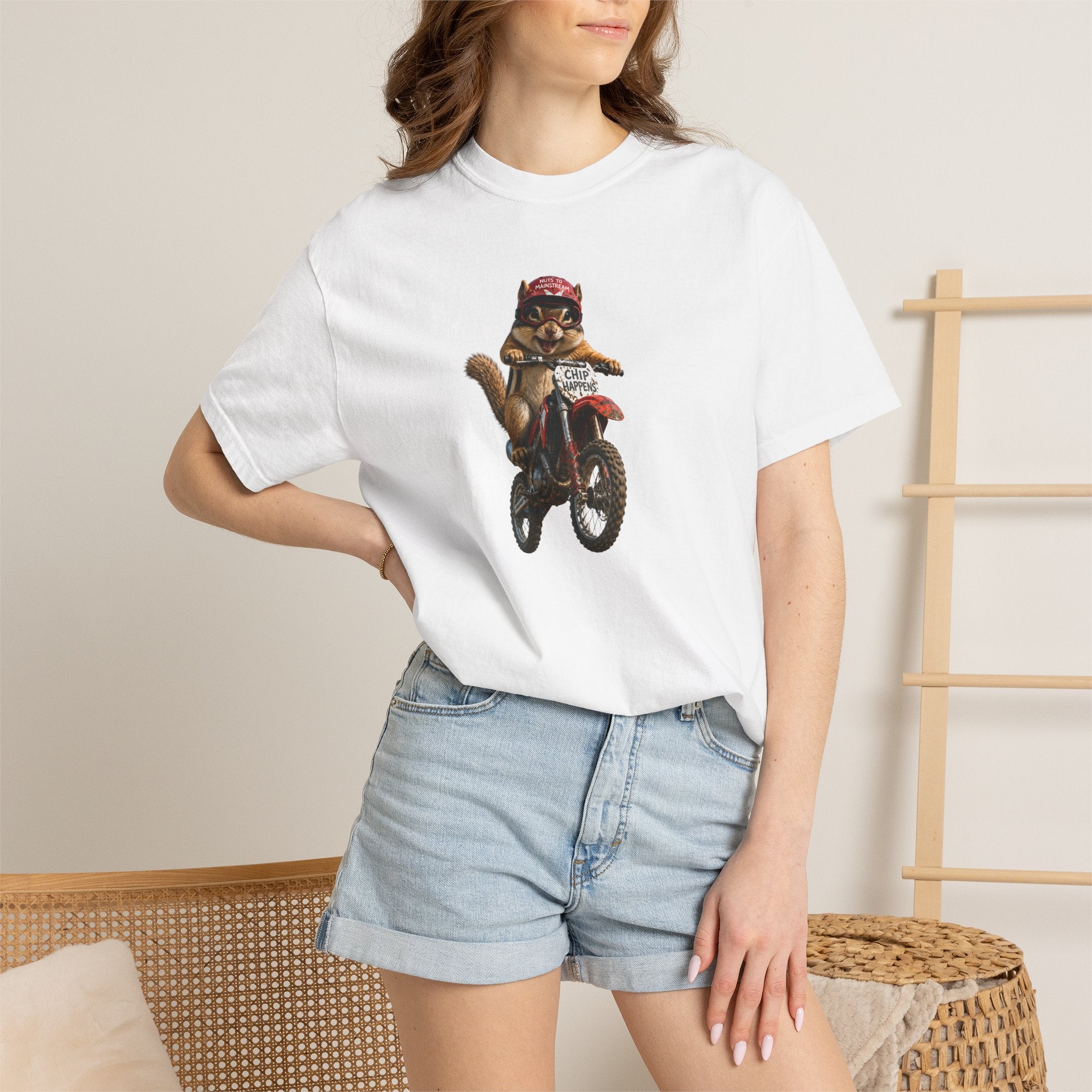 Motorcycle Cat T-Shirt — Retro Cat on Dirt Bike Graphic Tee