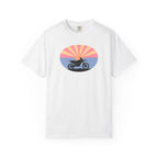 Sunset Motorcycle T-Shirt — Retro Bike Silhouette Tee