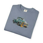 Vintage Pickup Truck & Guitar T-Shirt — Retro Americana Tee for Musicians & Classic Car Fans