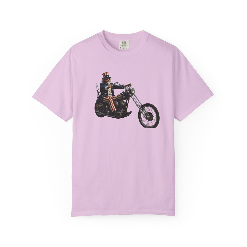 Vintage Biker Photo T-Shirt — "250 Years of Freedom" Graphic Tee
