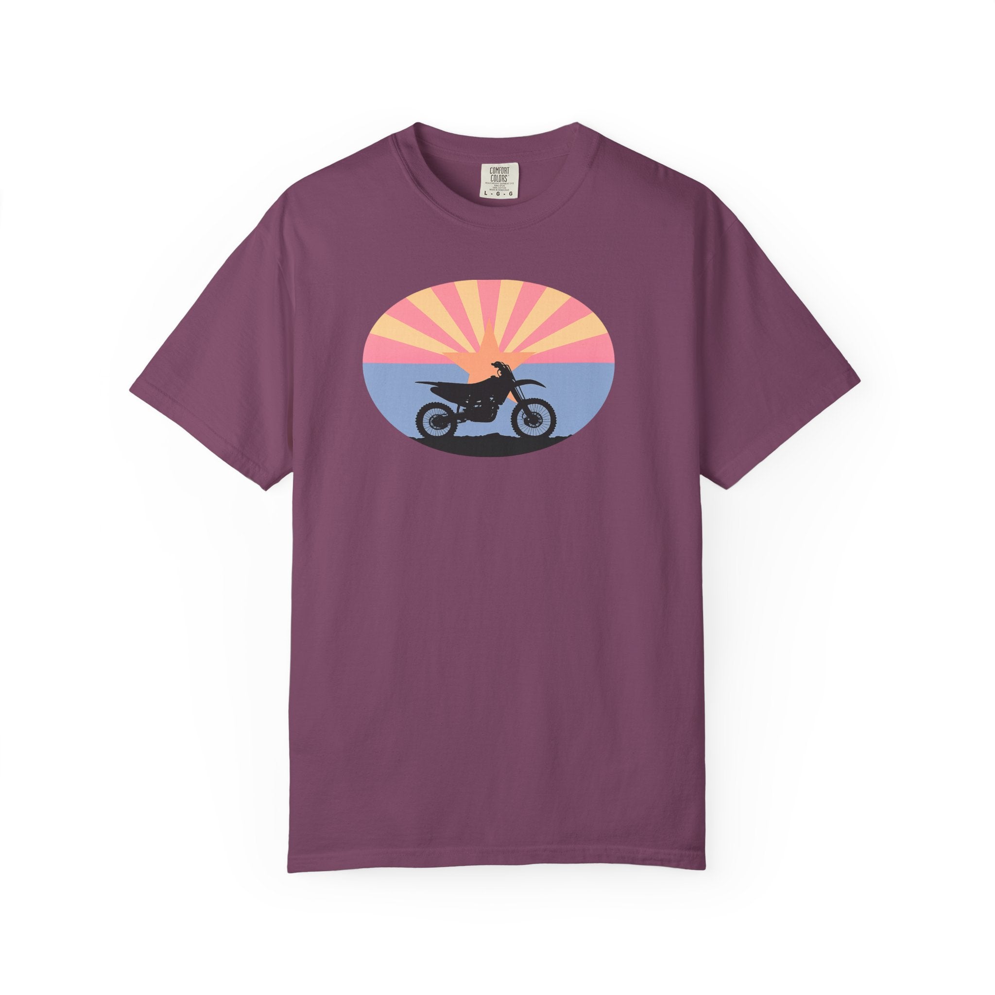 Copy of Sunset Motorcycle T-Shirt — Retro Bike Silhouette Tee