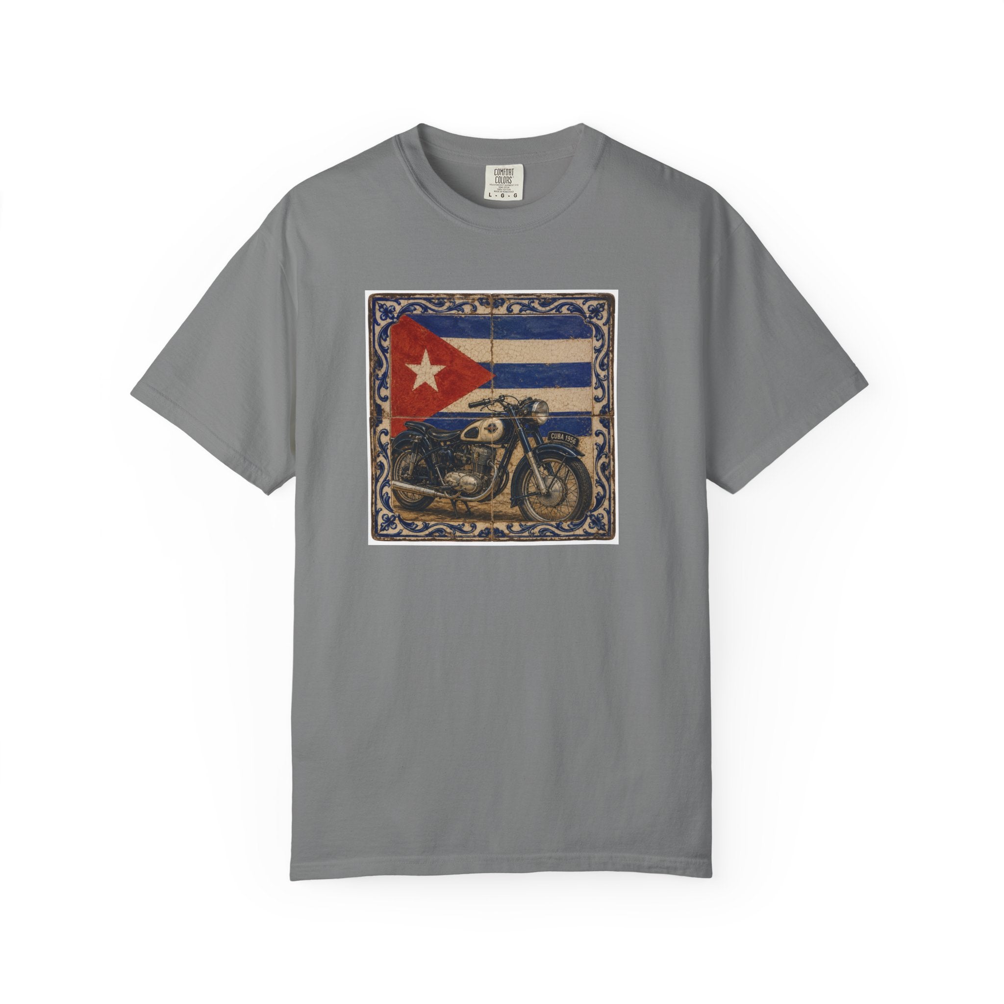 Cuban Flag Vintage Motorcycle T-Shirt