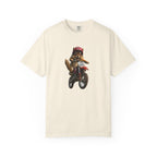 Motorcycle Cat T-Shirt — Retro Cat on Dirt Bike Graphic Tee