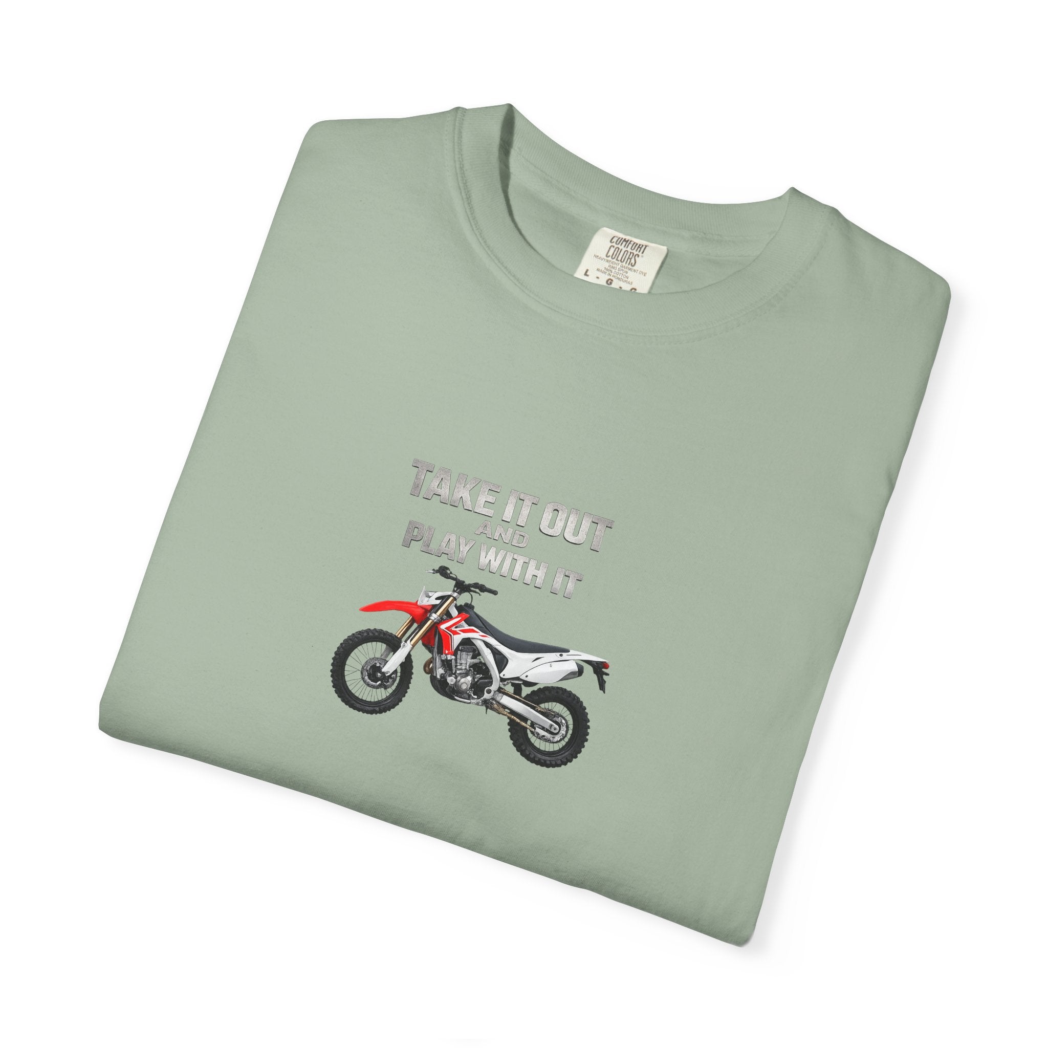 Motorcycle T-Shirt — 'Take It Out, Play With It' Vintage Dirt Bike Tee