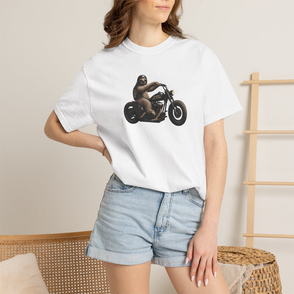 Motorcycle Sloth T-Shirt — Funny Biker Animal Tee
