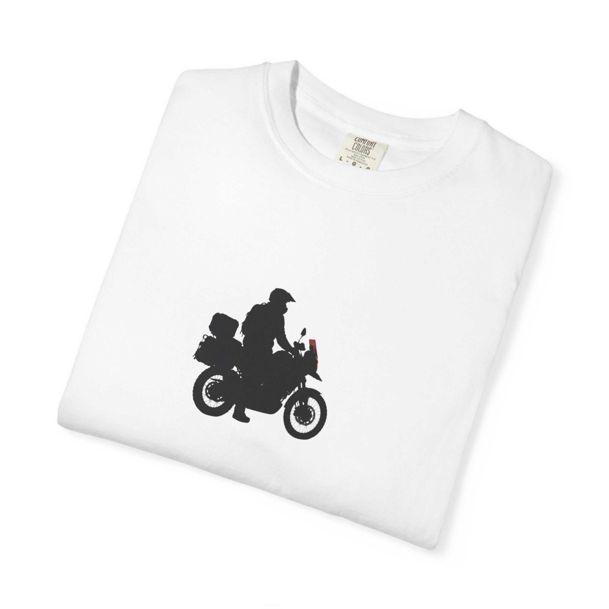 Sunset Motorcycle Ride T-Shirt — Vintage Couple Silhouette Tee