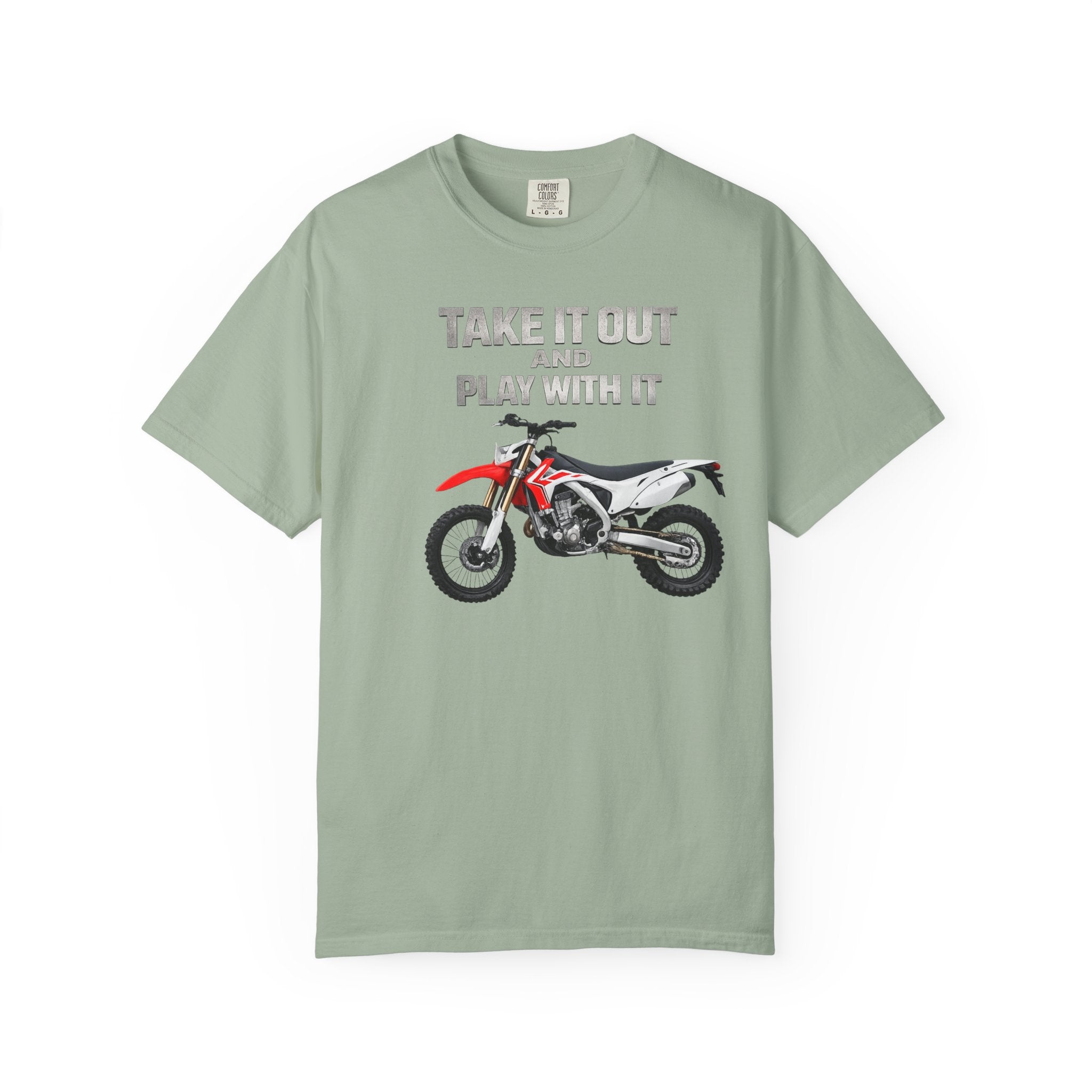 Motorcycle T-Shirt — 'Take It Out, Play With It' Vintage Dirt Bike Tee