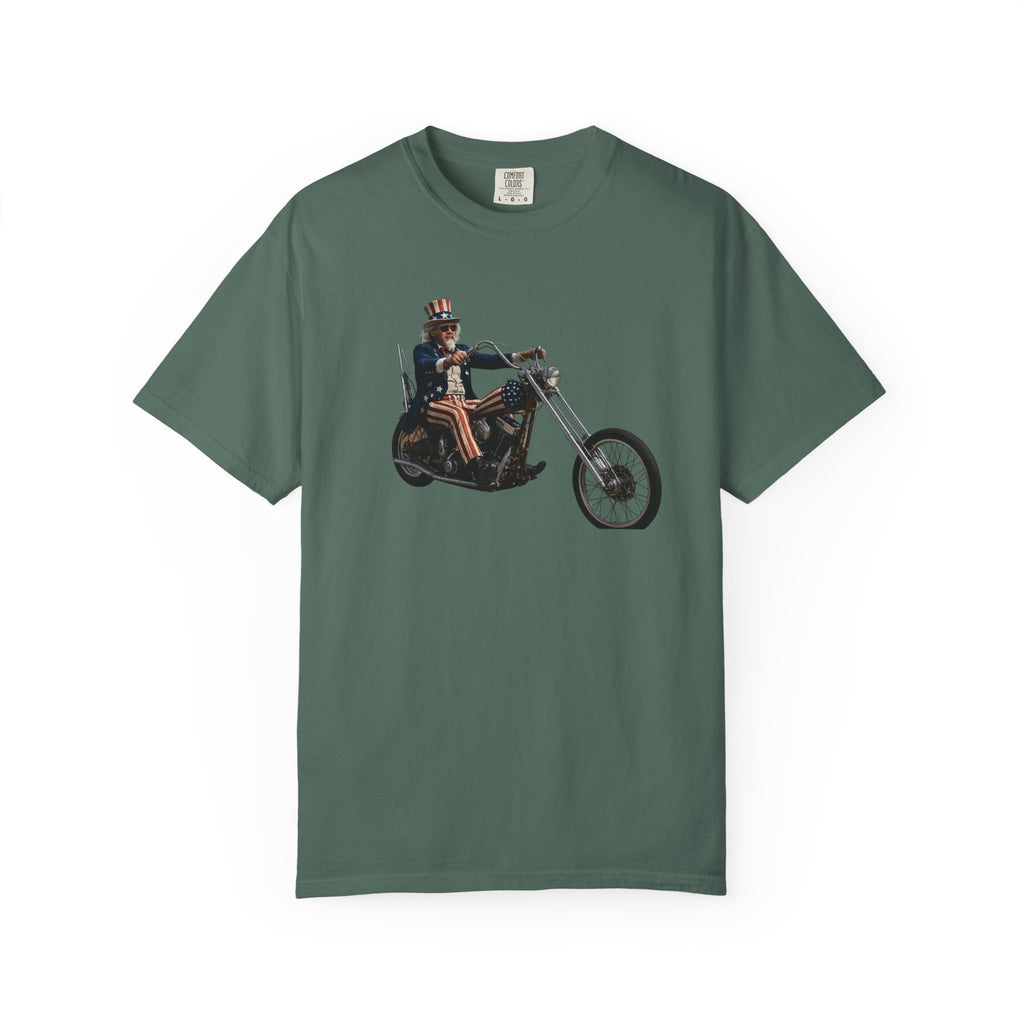 Vintage Biker Photo T-Shirt — "250 Years of Freedom" Graphic Tee
