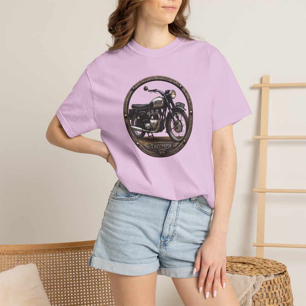 Classic Triumph Motorcycle T-Shirt — Vintage British Flag Ride Tee