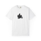 Sunset Motorcycle Ride T-Shirt — Vintage Couple Silhouette Tee