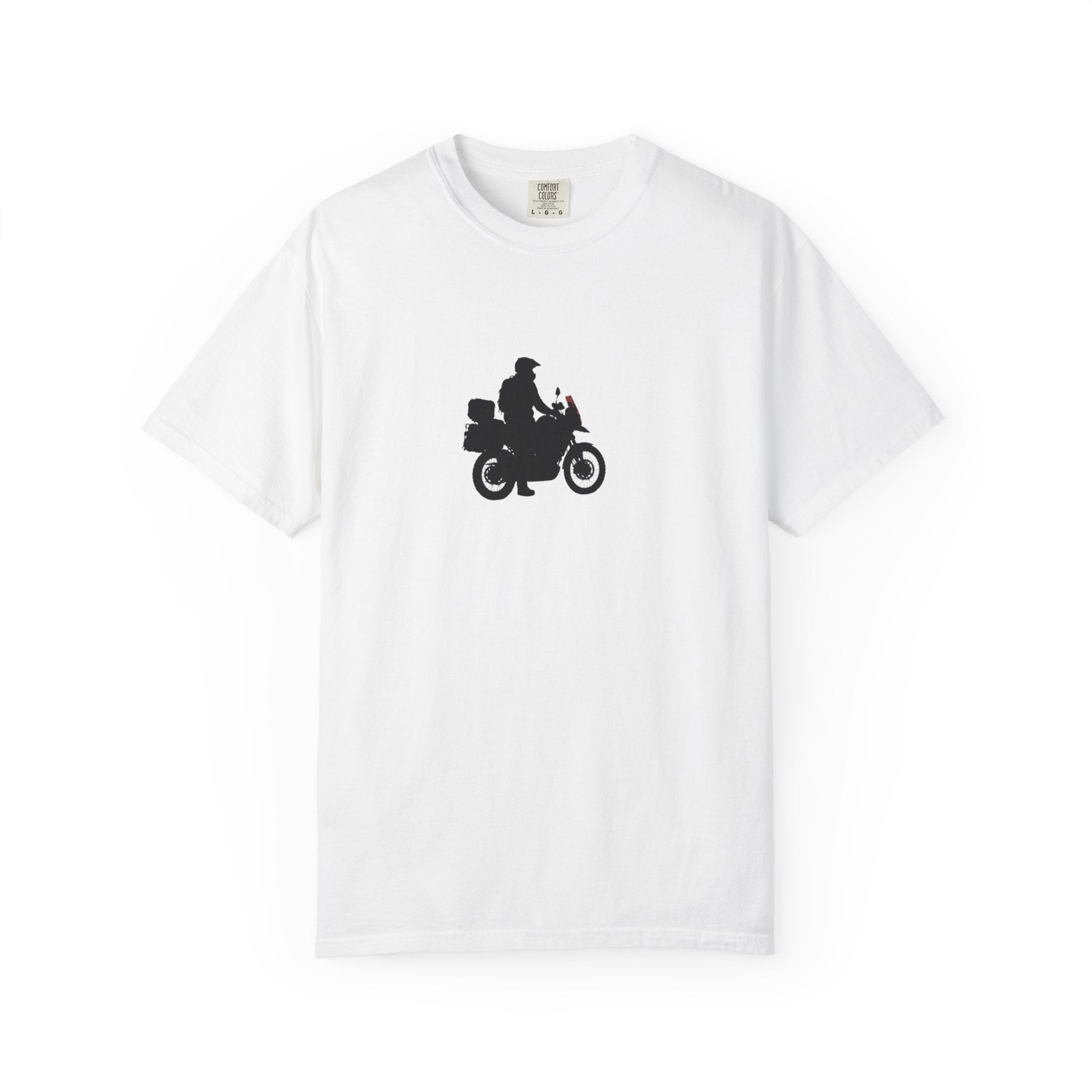 Sunset Motorcycle Ride T-Shirt — Vintage Couple Silhouette Tee