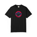 Copy of Arkansas Motorcycle Rider Graphic T-Shirt — State Flag Circle Design