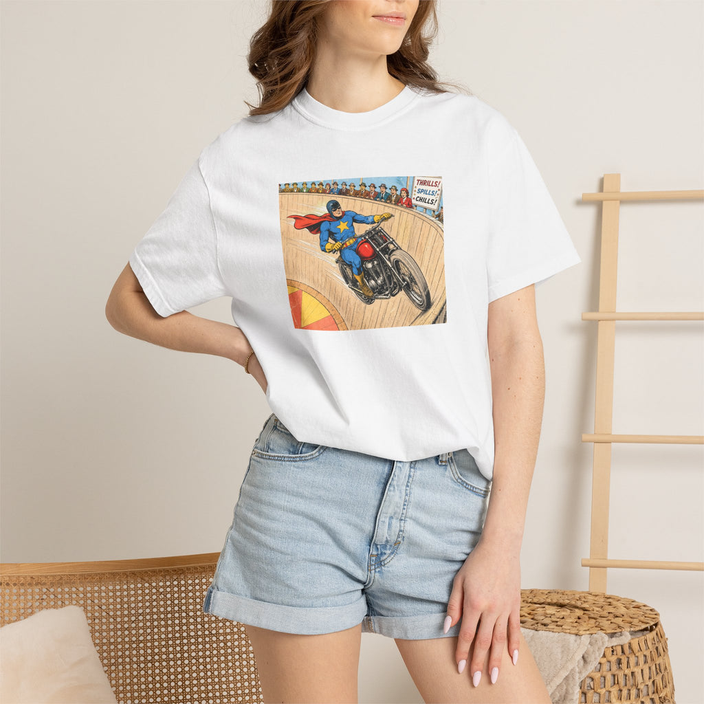 Motorcycle Racer Vintage Comic T-Shirt