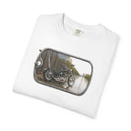 Vintage Motorcycle Dog Tag T-Shirt — Retro Chopper Scenic Print