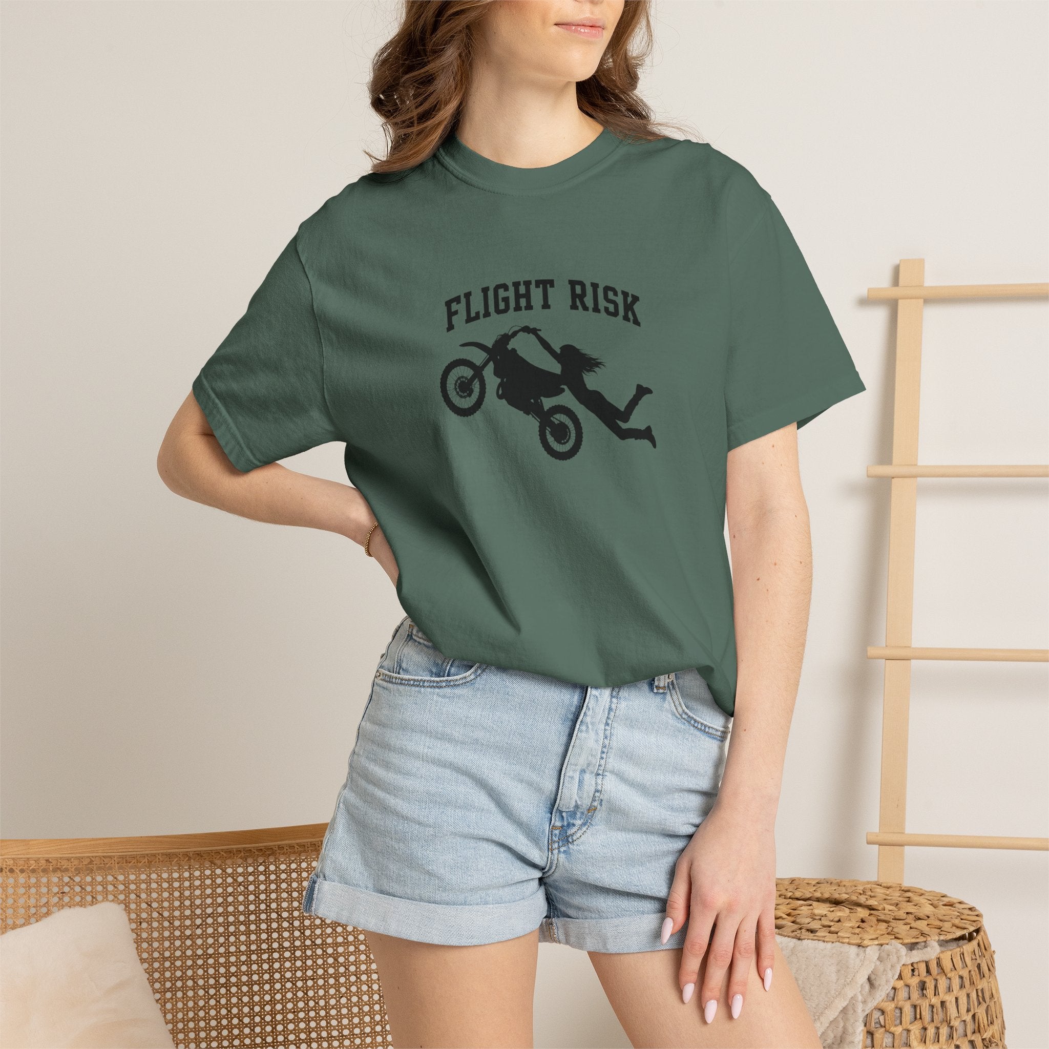 Flight Risk Motorcycle T-Shirt — Stunt Rider Graphic Tee