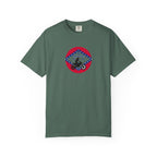 Copy of Arkansas Motorcycle Rider Graphic T-Shirt — State Flag Circle Design