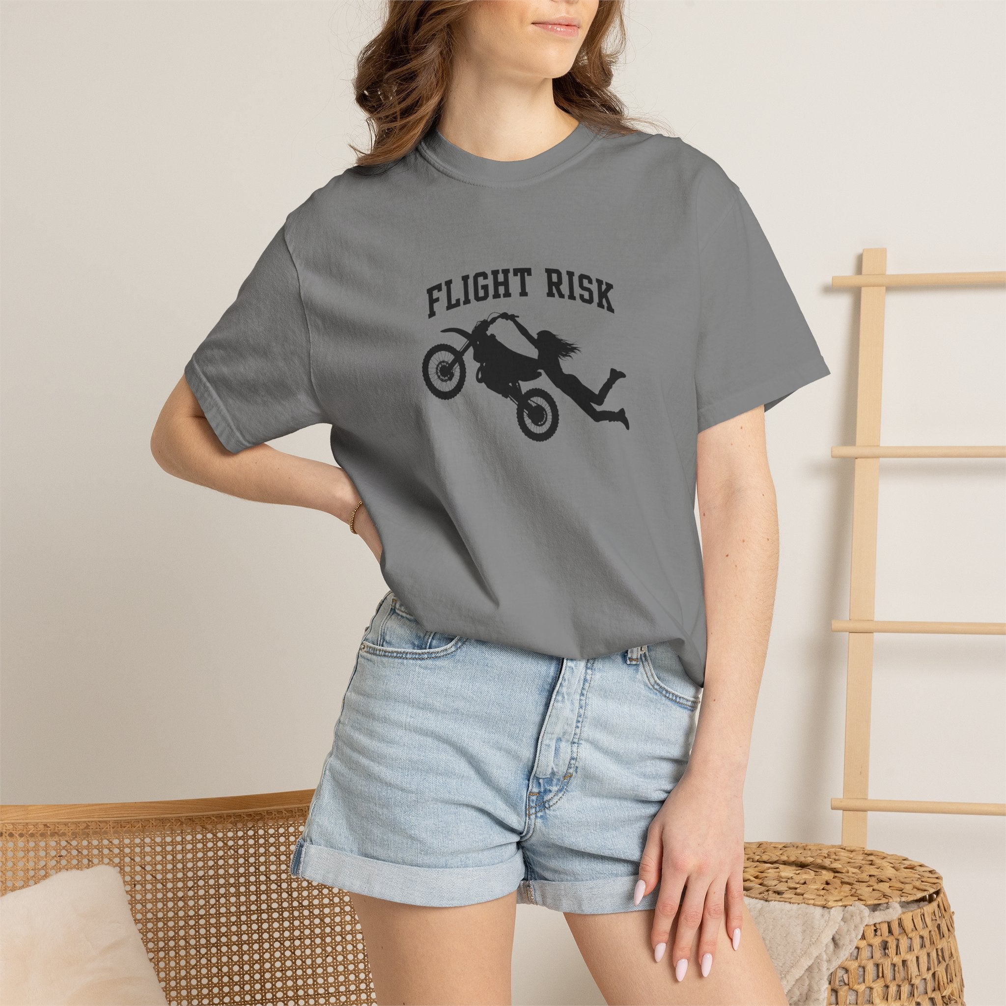 Flight Risk Motorcycle T-Shirt — Stunt Rider Graphic Tee
