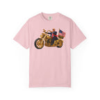 Copy of T-Shirt - Patriotic Biker Graphic (Gold Motorcycle, American Flag)