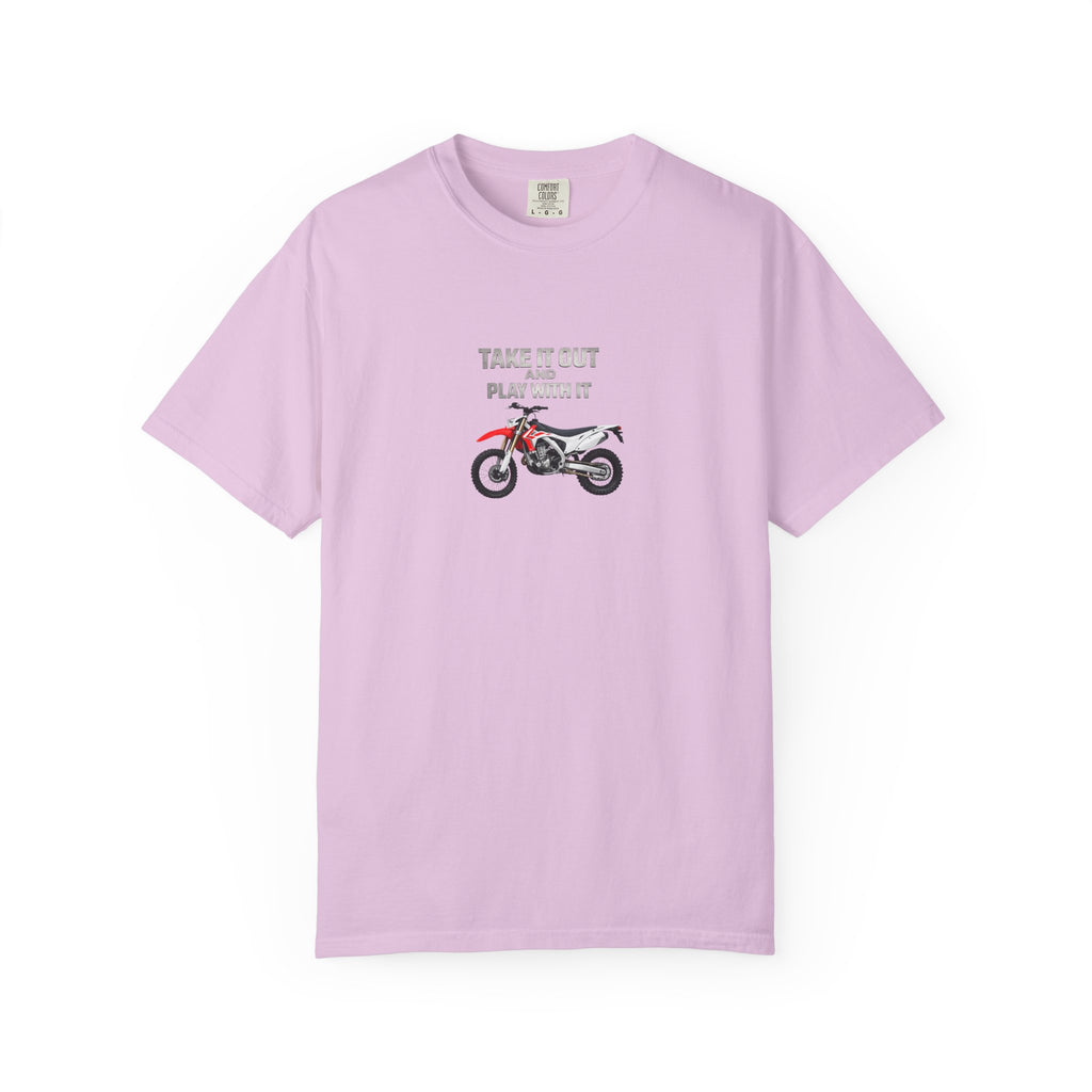 Motorcycle T-Shirt — 'Take It Out, Play With It' Vintage Dirt Bike Tee