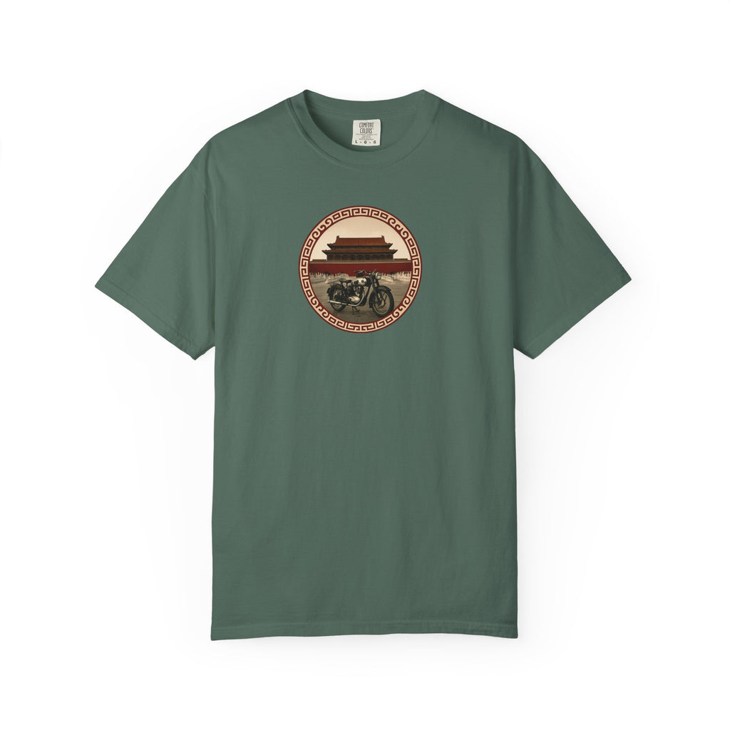 Vintage Camera & Pagoda T-Shirt — Retro Travel Photography Tee