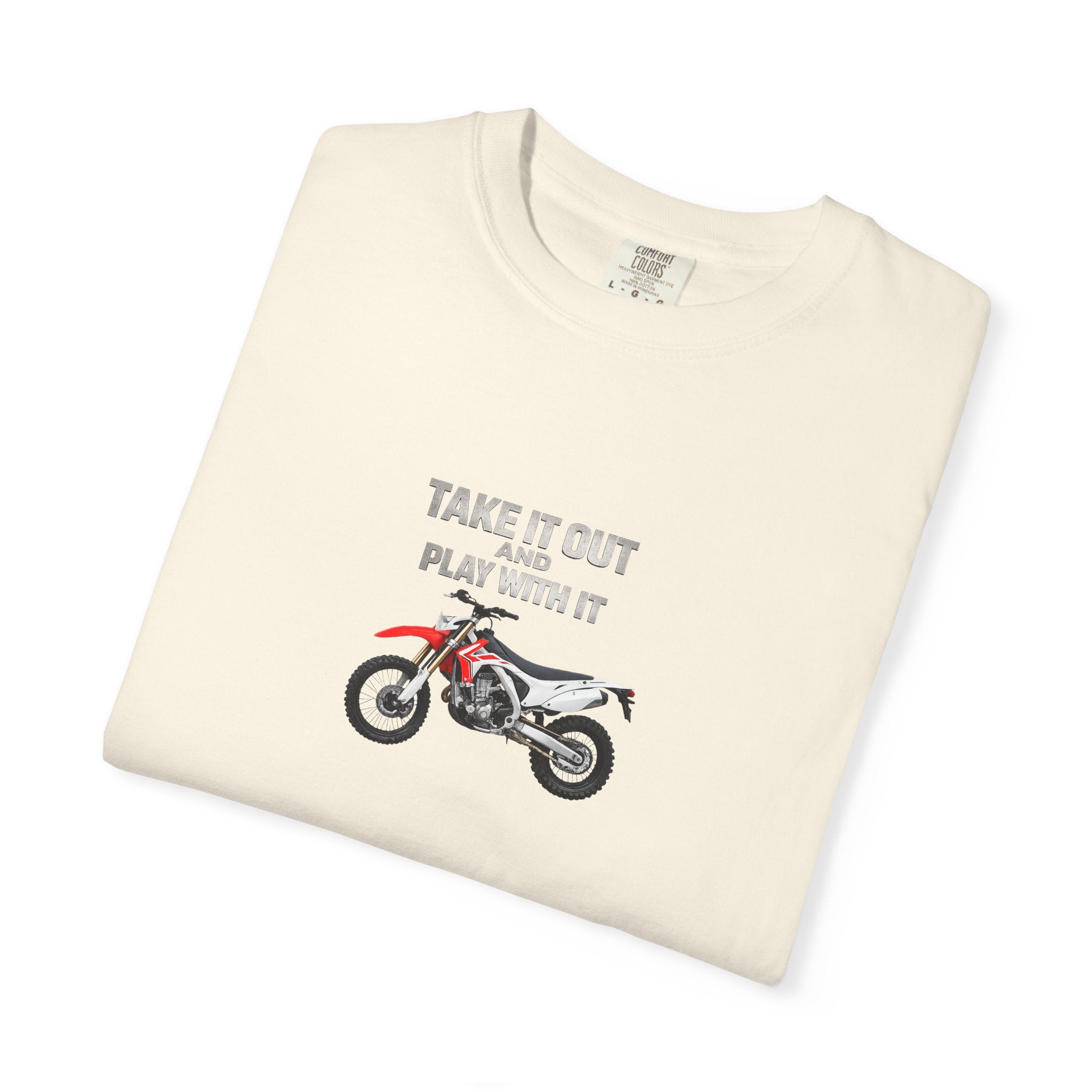 Motorcycle T-Shirt — 'Take It Out, Play With It' Vintage Dirt Bike Tee