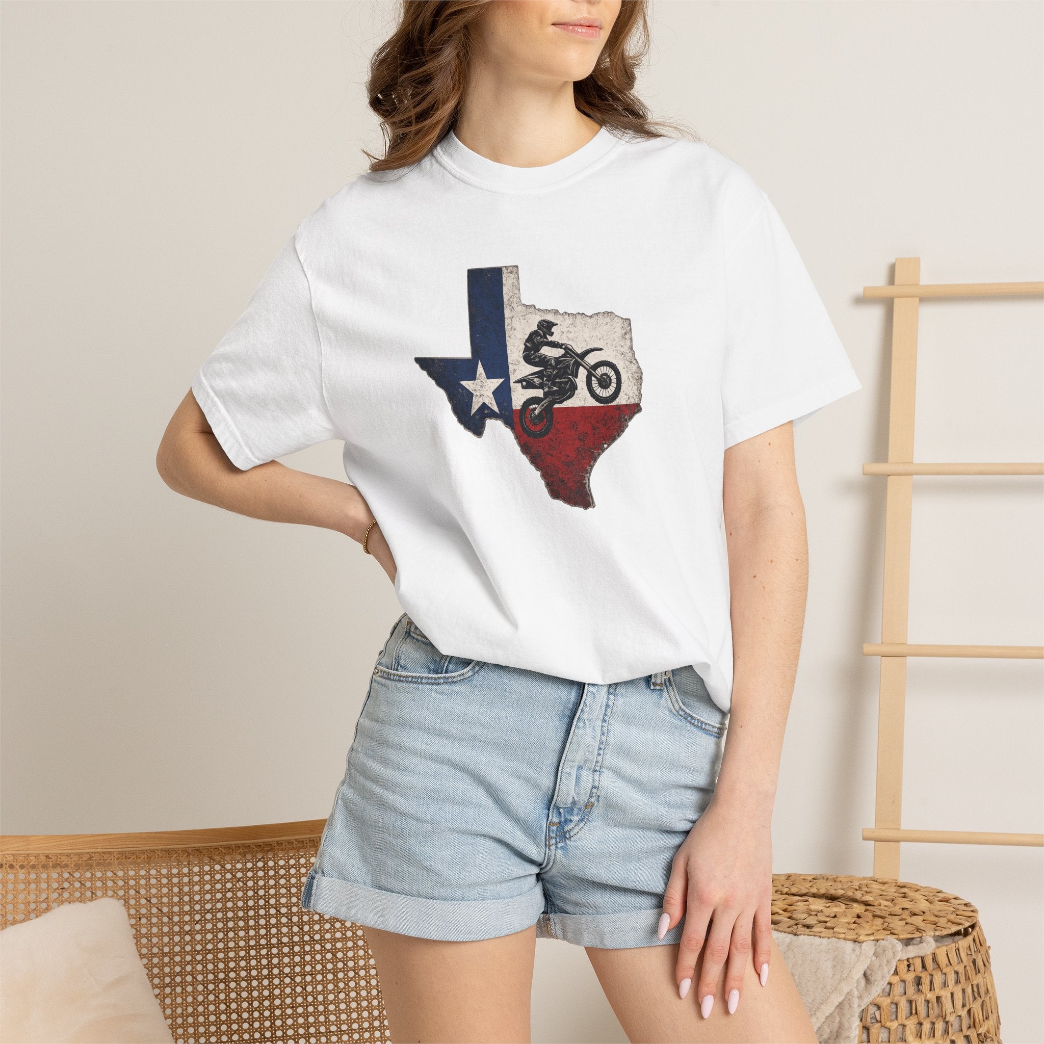 Texas Off-Road Motorcycle T-Shirt — Lone Star Dirt Bike Graphic