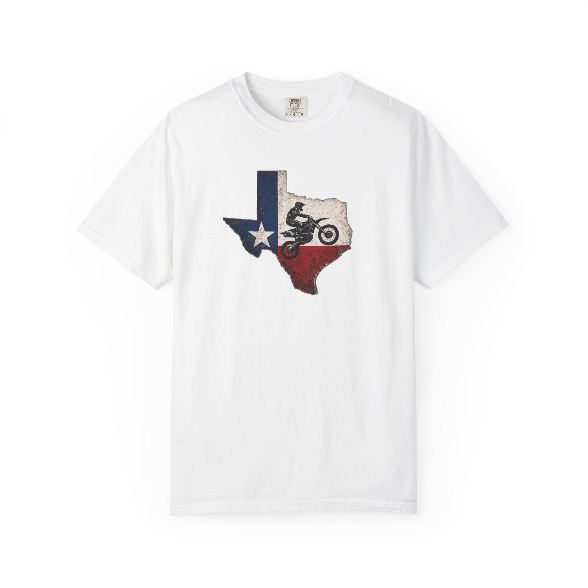 Texas Off-Road Motorcycle T-Shirt — Lone Star Dirt Bike Graphic