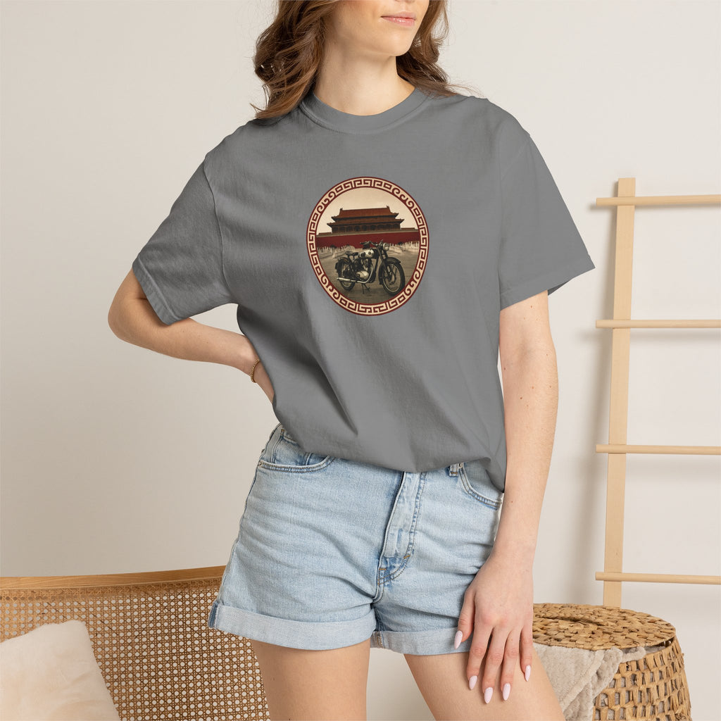 Vintage Camera & Pagoda T-Shirt — Retro Travel Photography Tee