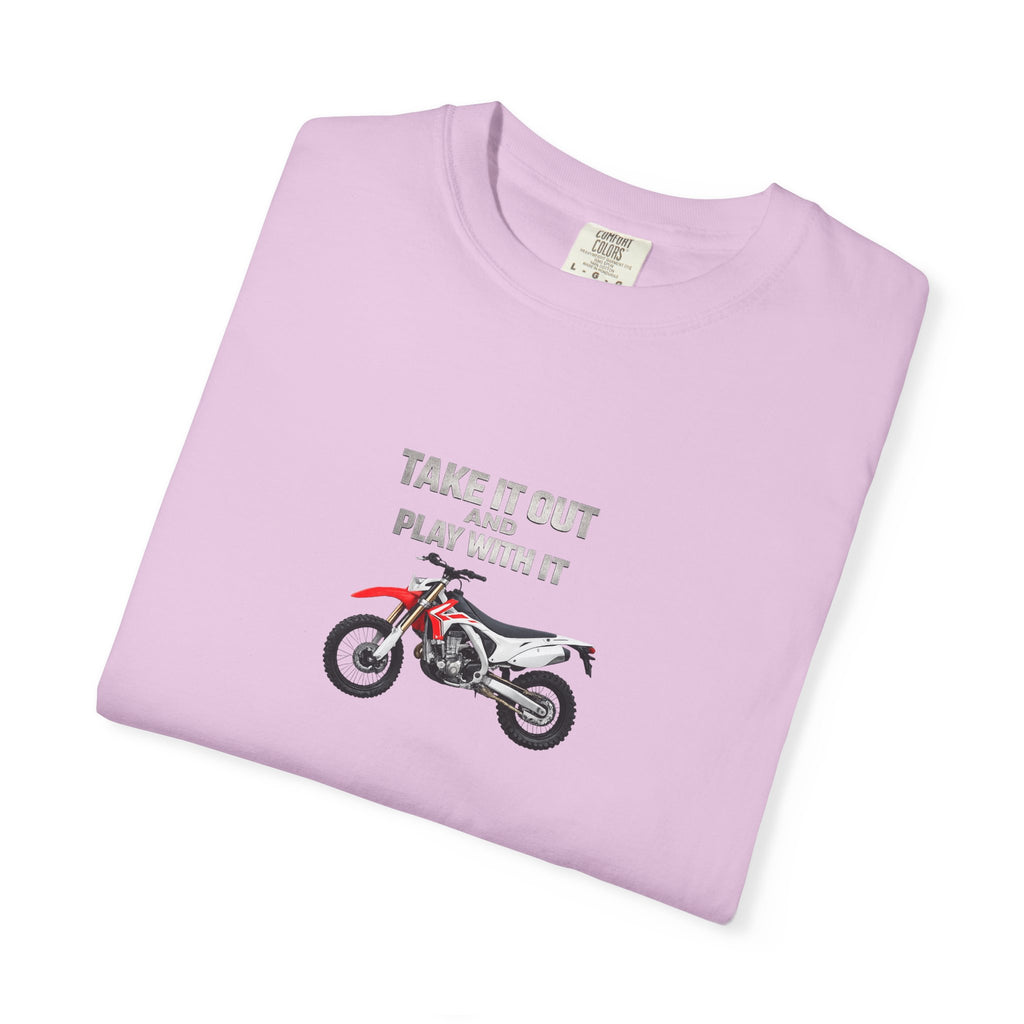 Motorcycle T-Shirt — 'Take It Out, Play With It' Vintage Dirt Bike Tee