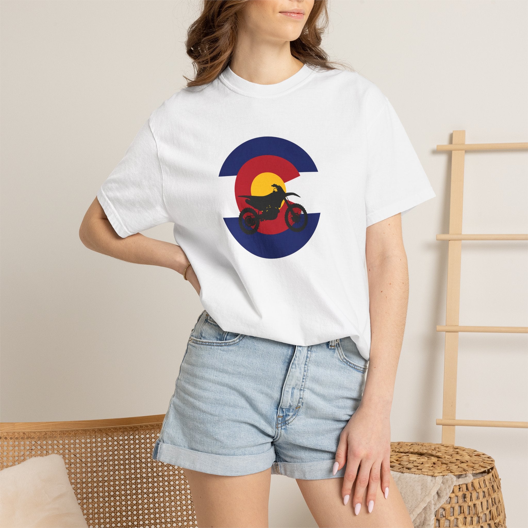 Motorcycle Sunset T-Shirt — Retro Colorado Circle Rider Tee