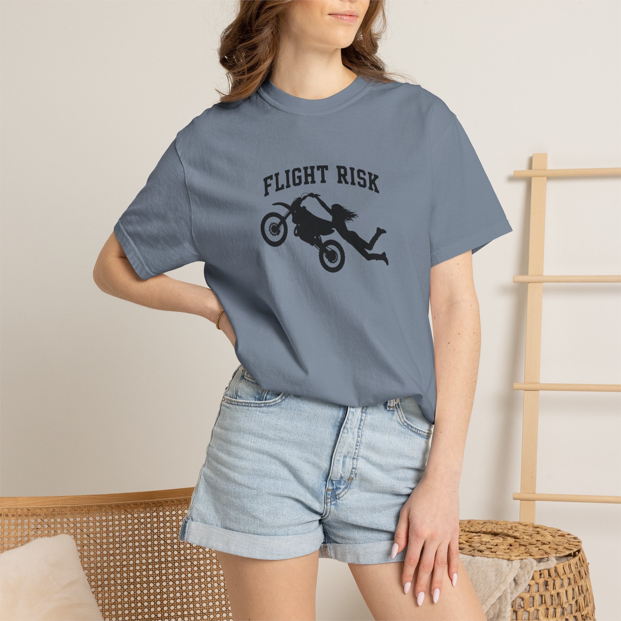Flight Risk Motorcycle T-Shirt — Stunt Rider Graphic Tee