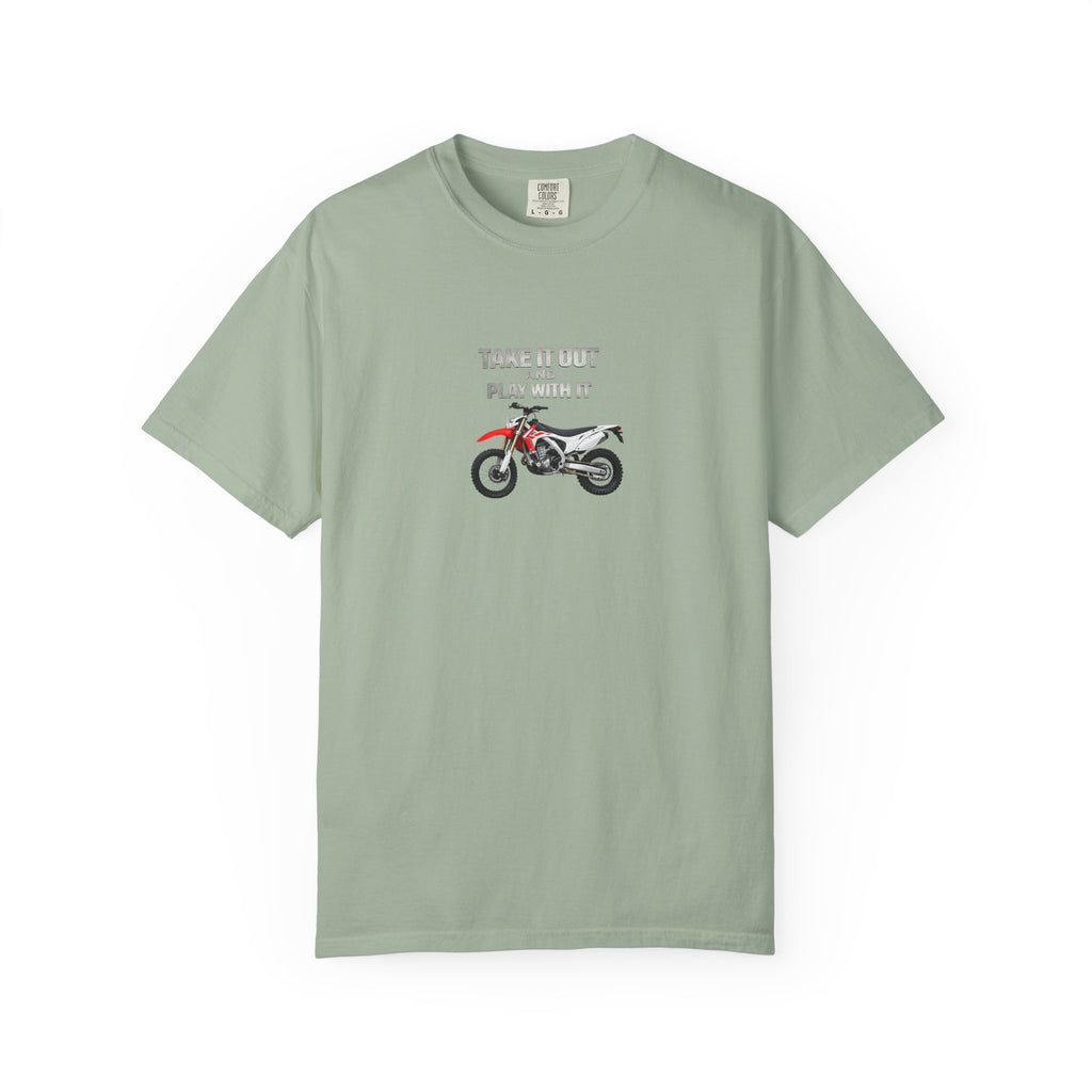 Motorcycle T-Shirt — 'Take It Out, Play With It' Vintage Dirt Bike Tee