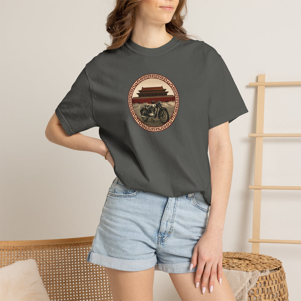 Vintage Camera & Pagoda T-Shirt — Retro Travel Photography Tee