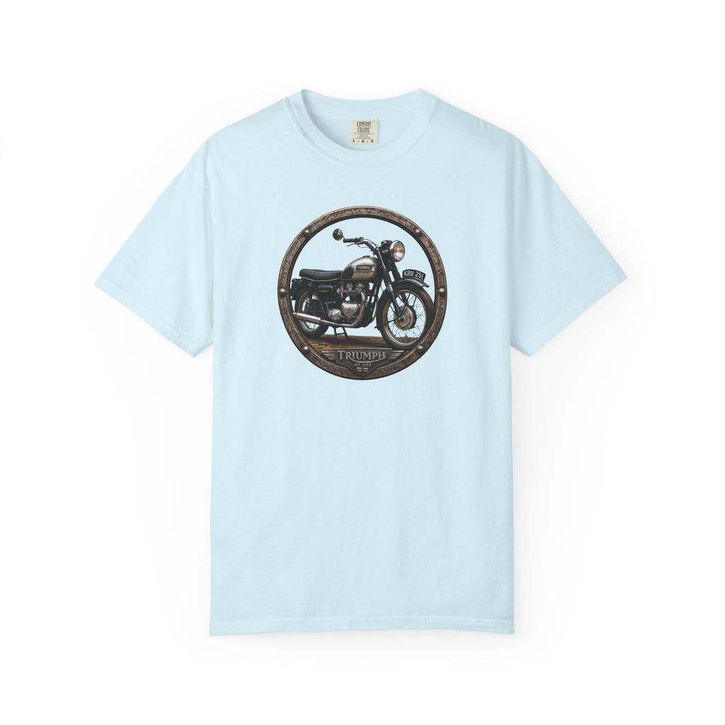 Classic Triumph Motorcycle T-Shirt — Vintage British Flag Ride Tee