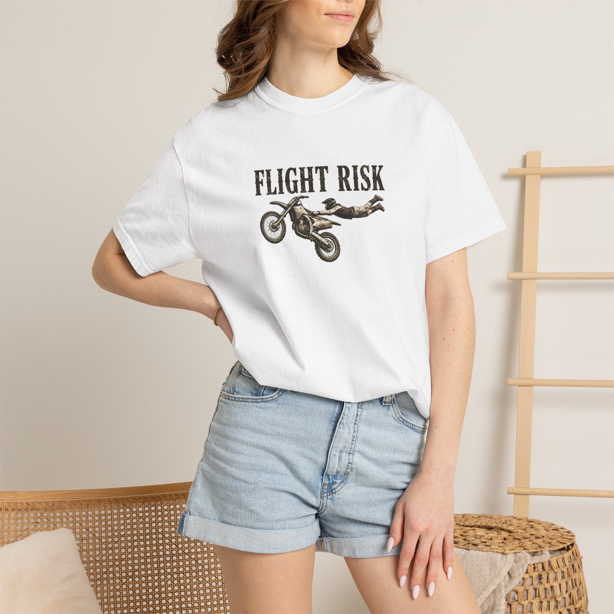 Flight Risk Motorcycle T-Shirt — Stunt Rider Graphic Tee