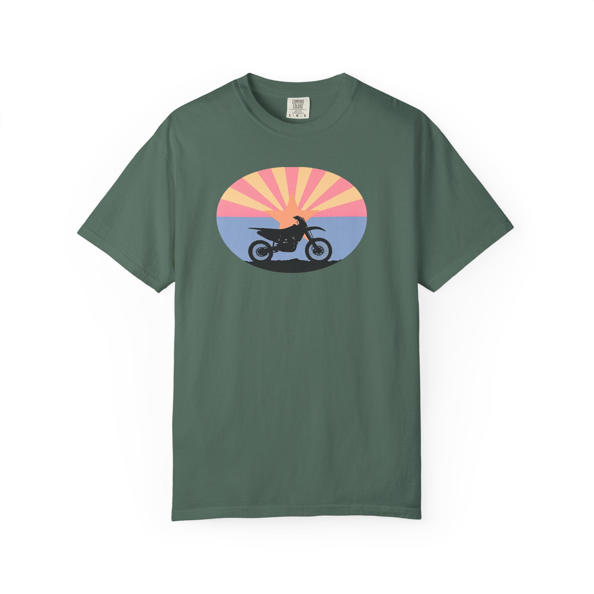 Copy of Sunset Motorcycle T-Shirt — Retro Bike Silhouette Tee