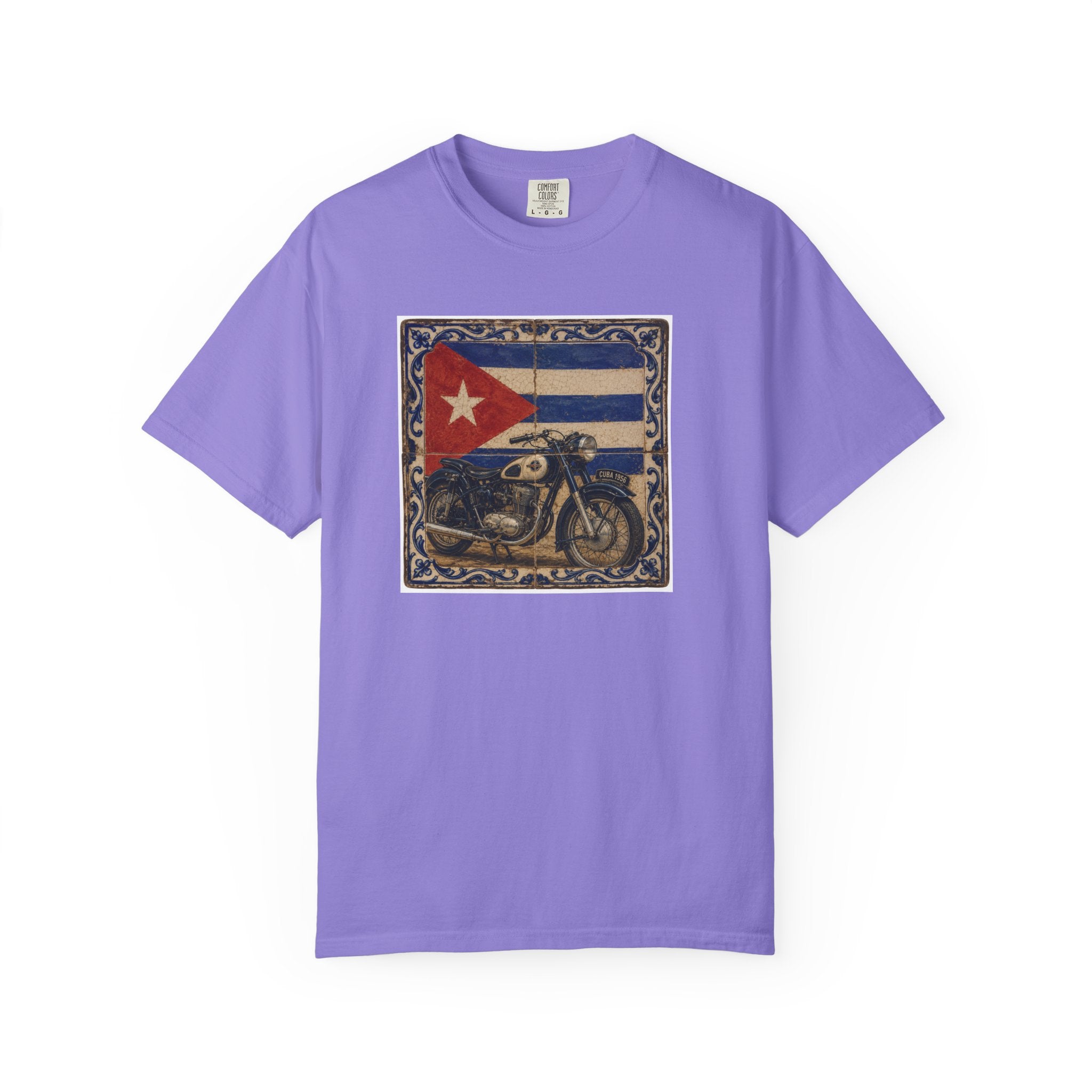 Cuban Flag Vintage Motorcycle T-Shirt